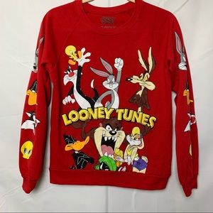 LOONEY TUNES SZ XS Bugs TAZ Tweety Women's JUNIORS LONG SLEEVE Sweatshirt